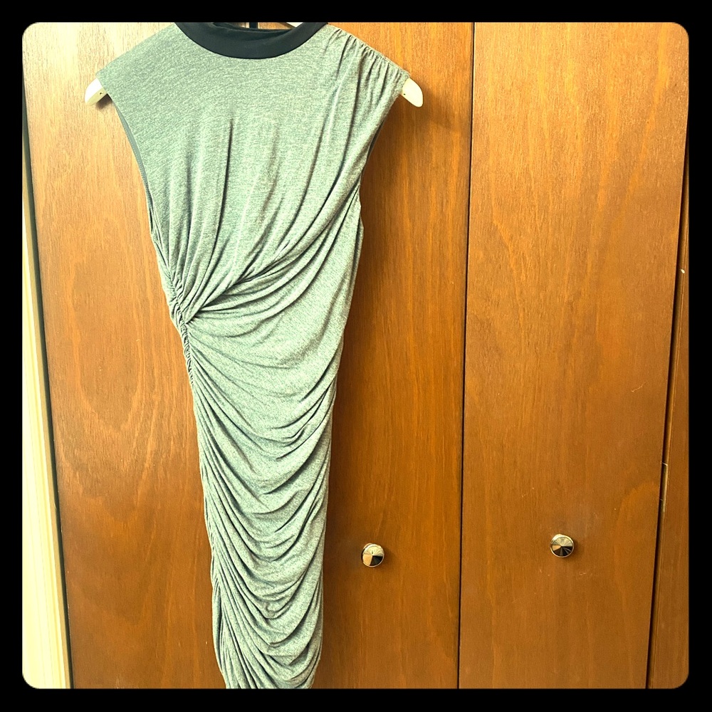 Express Gray Mock Neck Ruched Dress Size S